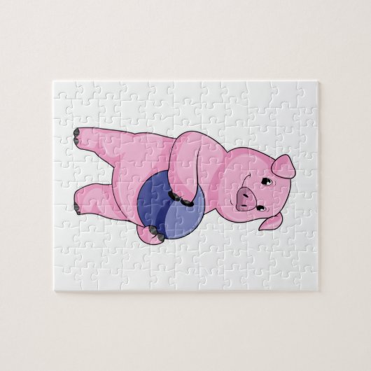 Puzzle Cochon à Bowling avec balle de Bowling (Horizontal)