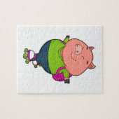 Puzzle Cochon à Patinage en ligne avec patins à rouleaux (Horizontal)