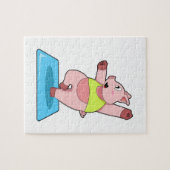 Puzzle Cochon au yoga Fitness (Horizontal)