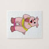 Puzzle Cochon de fitness avec bande de caoutchouc (Horizontal)