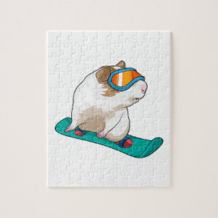 Puzzle Cochon de Guinée Snowboard Snowboard