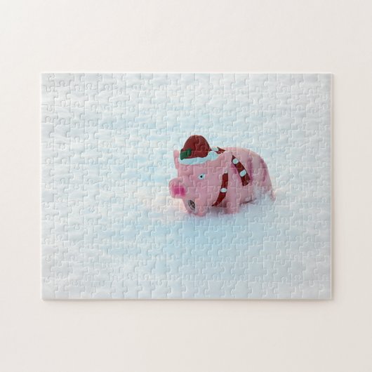 Puzzle Cochon de Noël amusant ! (Horizontal)