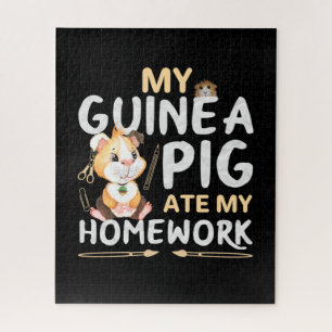 Puzzle Cochon d'Inde Mignon a Mangé Mon Devoir