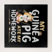 Puzzle Cochon d'Inde Mignon a Mangé Mon Devoir (Horizontal)