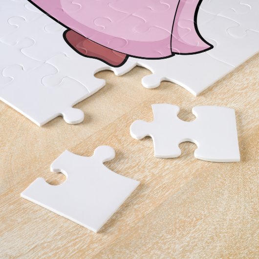 Puzzle Cochon en mariée avec robe Mariage (Côté)