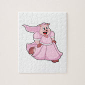 Puzzle Cochon en mariée avec une robe de mariée (Vertical)