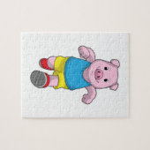 Puzzle Cochon en tant que coureur à l'exécution (Horizontal)