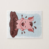 Puzzle Cochon mignon jouant dans la boue (Horizontal)