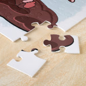 Puzzle Cochon mignon jouant dans la boue (Côté)