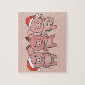 Puzzle Cochon Noël Animaux de Noël Cochons cochons cochon (Vertical)