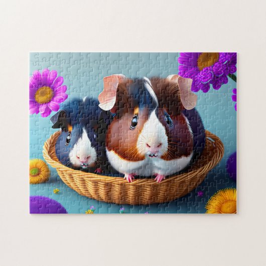 Puzzle Cochons d'Inde amusants et mignons (Horizontal)