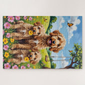 Puzzle Cockapoo Buttercup Meadow Art (Horizontal)