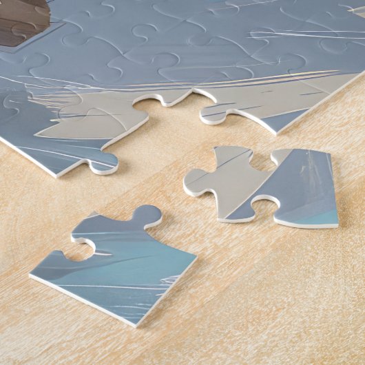 Puzzle Cockapoo Chien chevauchant la moto Noël (Côté)