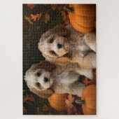 Puzzle Cockapoo chiot Automne Délice Citrouille (Vertical)