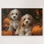 Puzzle Cockapoo Puppy Citrouille d'automne (Horizontal)