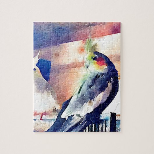 Puzzle Cockatiel pour aquarelle (Vertical)