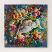 Puzzle Cockatoo aux fleurs colorées (Horizontal)