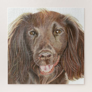 Puzzle Cocker à travail mignon Spaniel main peint Carré