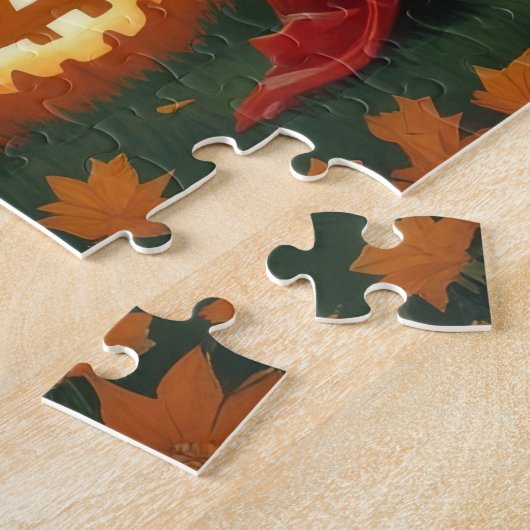 Puzzle Cocker Chiens espagnols Citrouille Halloween Funny (Côté)