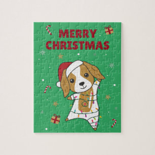 Puzzle Cocker Espagnol Chien de Noël Animaux d'hiver Chie