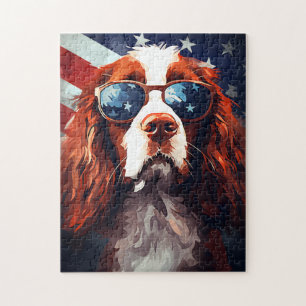 Puzzle Cocker Spaniel 4 juillet fête de l'indépendance