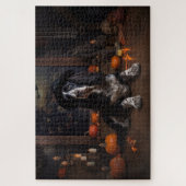 Puzzle Cocker Spaniel Anglais Citrouilles Halloween Épouv (Vertical)