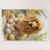 Puzzle Cocker Spaniel avec Oeufs de Pâques Fêtes (Horizontal)