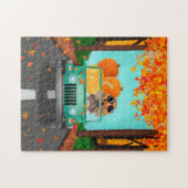 Puzzle Cocker Spaniel Chien Automne Citrouille (Horizontal)