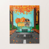 Puzzle Cocker Spaniel Chien Automne Citrouille (Vertical)