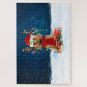Puzzle Cocker Spaniel chien avec cadeaux de Noël (Vertical)
