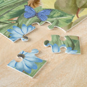 Puzzle Cocker Spaniel Chien avec Fleurs Printemps (Côté)