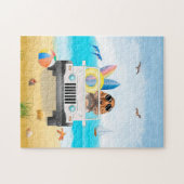 Puzzle cocker spaniel Chien conduite sur la plage (Horizontal)