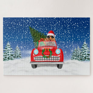 Puzzle Cocker Spaniel Chien Conduite Voiture En Noël De N