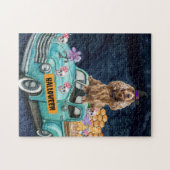 Puzzle Cocker Spaniel Chien Halloween Camion La nuit de l (Horizontal)