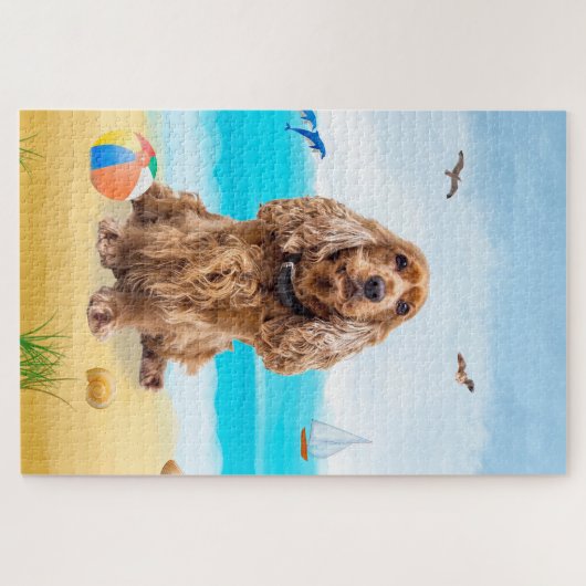 Puzzle Cocker Spaniel Chien sur la plage (Horizontal)