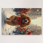 Puzzle Cocker Spaniel Christmas Parade Holiday Painting (Horizontal)