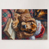 Puzzle Cocker Spaniel Christmas Story Time Hat (Horizontal)