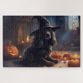 Puzzle Cocker Spaniel Citrouilles Halloween effrayant (Horizontal)