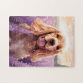 Puzzle Cocker Spaniel dans le champ Lavender (Horizontal)