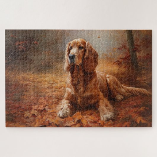 Puzzle Cocker Spaniel en automne, chute des feuilles insp (Horizontal)