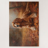 Puzzle Cocker Spaniel en automne, chute des feuilles insp (Vertical)