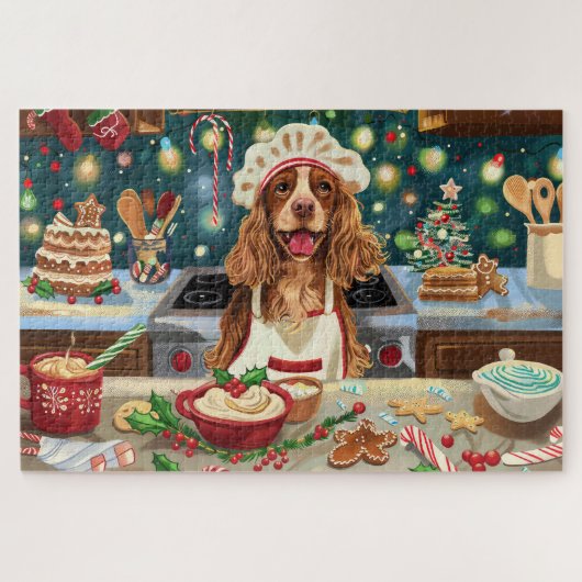 Puzzle Cocker Spaniel Gîtes : Noël Festif (Horizontal)