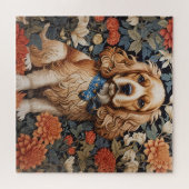 Puzzle Cocker Spaniel William Morris Inspiré Floral (Horizontal)