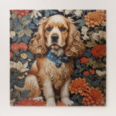 Puzzle Cocker Spaniel William Morris Inspiré Floral (Vertical)