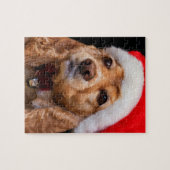 Puzzle Cocker utilisant le casquette de Père Noël (Horizontal)