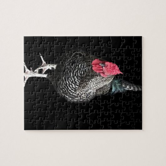 Puzzle Cockerel Black Strutt No 3 (Horizontal)