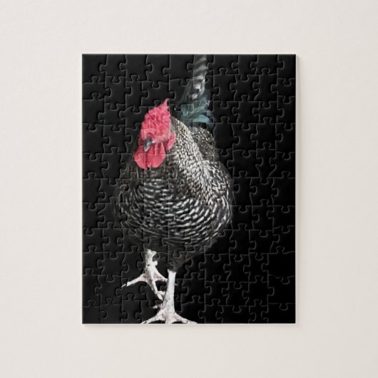 Puzzle Cockerel Black Strutt No 3 (Vertical)