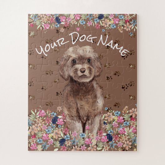 Puzzle Cockerpoo Spoodle Cockerdoodle Cockapo Chien Brown (Vertical)