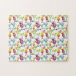 Puzzle Cocktails tropicaux amusants Boissons Aquarelle<br><div class="desc">Cette conception peut être personnalisée en cliquant sur le bouton personnaliser et en modifiant la couleur, en ajoutant un nom, des initiales ou vos mots préférés. Contactez-moi à l'adresse colorflowcreations@gmail.com si vous souhaitez que ce design soit disponible sur un autre produit. Achetez ma peinture acrylique abstraite originale à vendre à...</div>