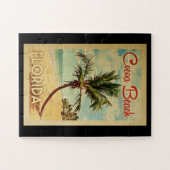 Puzzle Cocoa Beach Palm Tree Vintage voyage (Horizontal)